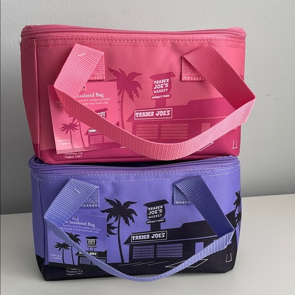 Trader Joe’s Handbags - Trader Joe's Mini Insulated Bags - Pink and Lavender (Set of 2)